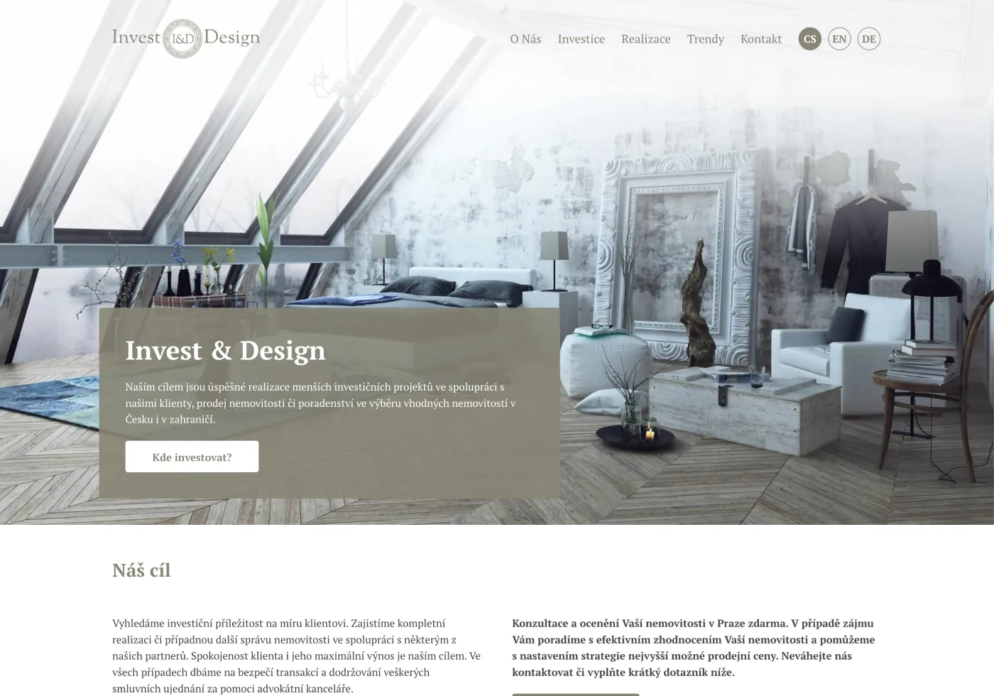 invest-design.cz - custom WordPress site
